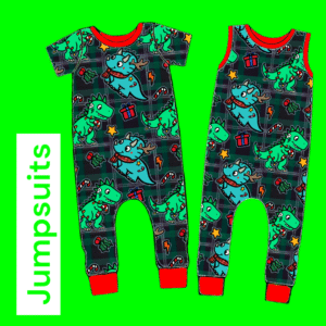 Christmas Tartan Dinosaur JUMPSUITS