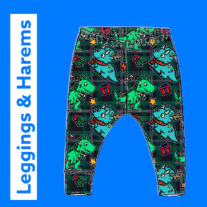 Christmas Tartan Dino LEGGINGS & HAREMS