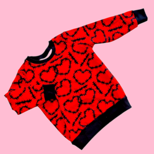 Alternative Valentine Metal Hearts Jumper