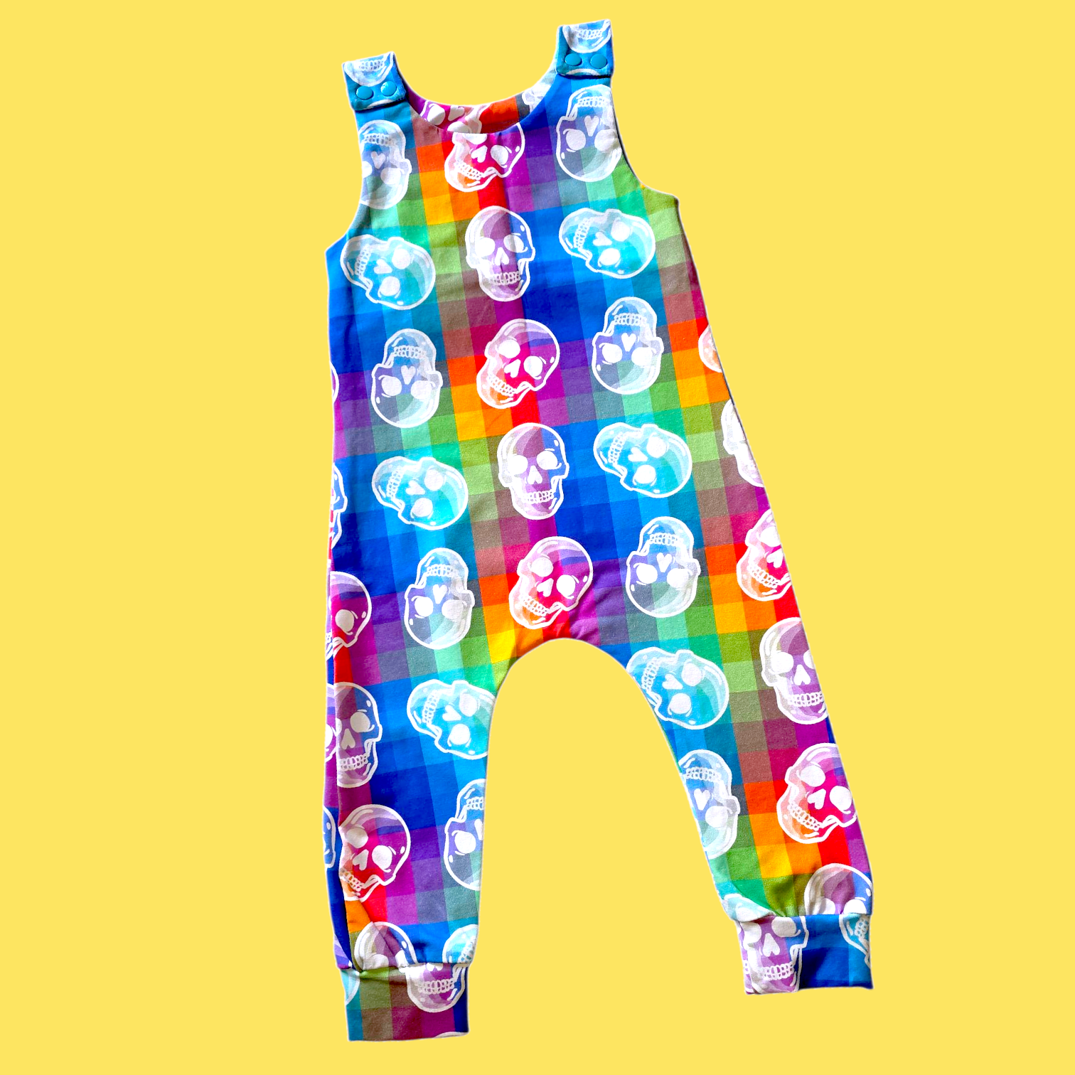 alternative rainbow skulls romper