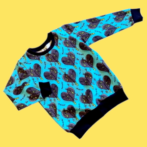 Stitched Heart Valentines Alternative Kids Jumper