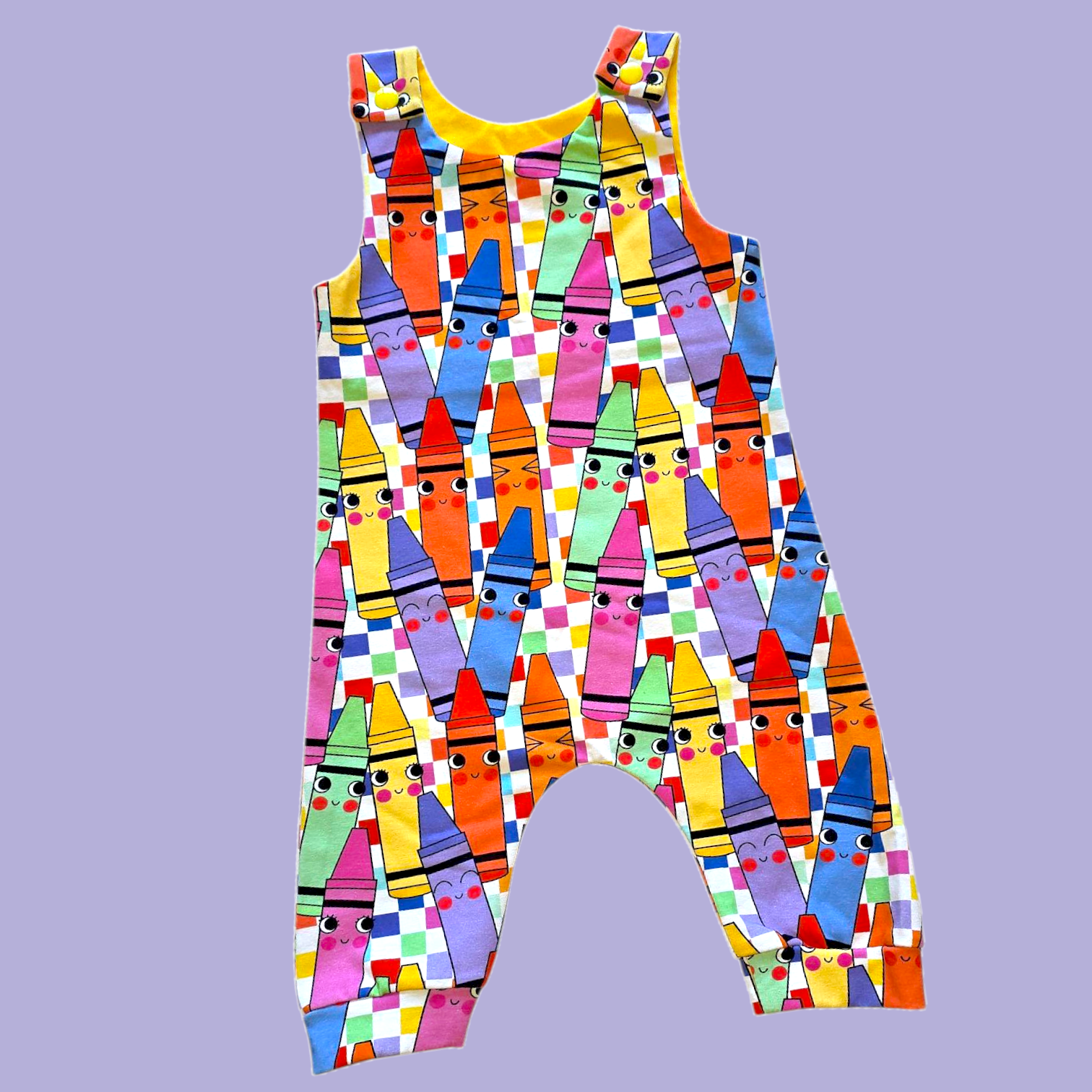 bright baby crayon romper