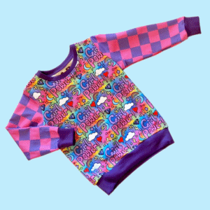 Feminist Pink Girl Power Check Jumper