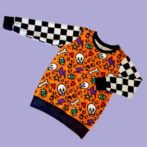 Alternative Checked Bright Skulls Jumper