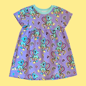 Purple Pony Robot Skater Dress