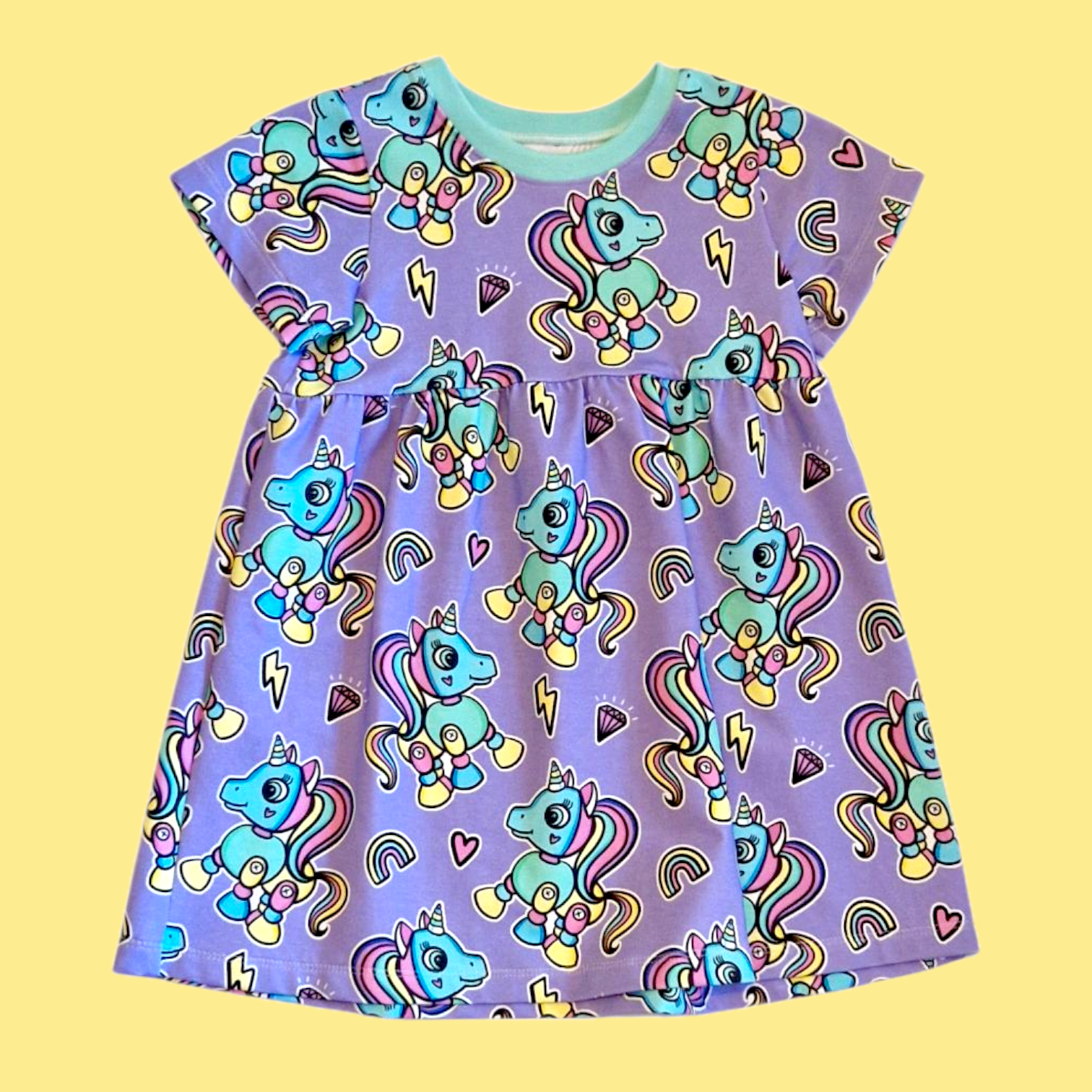 girl purple pony skater dress