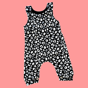 Monochrome Leopard Print Baby Romper