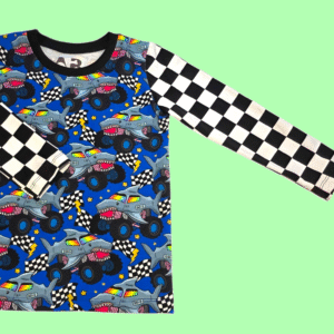Shark Cars Checked Sleeve T-shirt