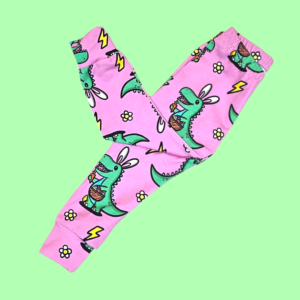 Easter Pink Dinosaur Leggings Trousers