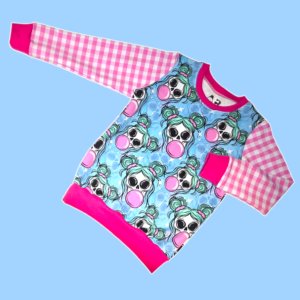 Bubblegum Skull Gingham Jumper