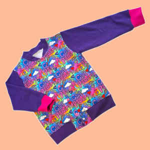 5-6 Girl Power Purple Rib Bomber Jacket