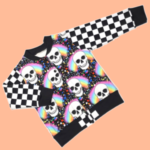 3-4 Rainbow Skulls Bomber Jacket
