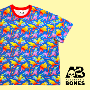 Rainbow Dinosaur Adult Oversized T-Shirt