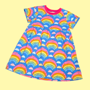 Bright Rainbow Cat Skater Dress