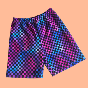 Check Ombre Purple Galaxy Shorts