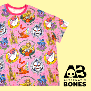 Retro Power Princess Tattoos Adult Oversized T-Shirt