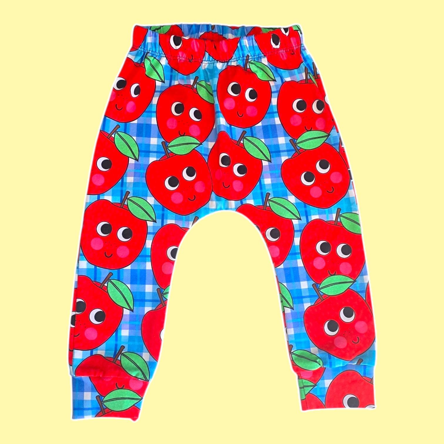 blue fruit apple trousers leggings