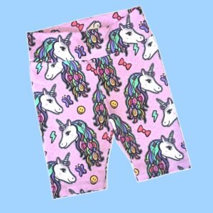 Pink Unicorn Leopard Cycle Shorts