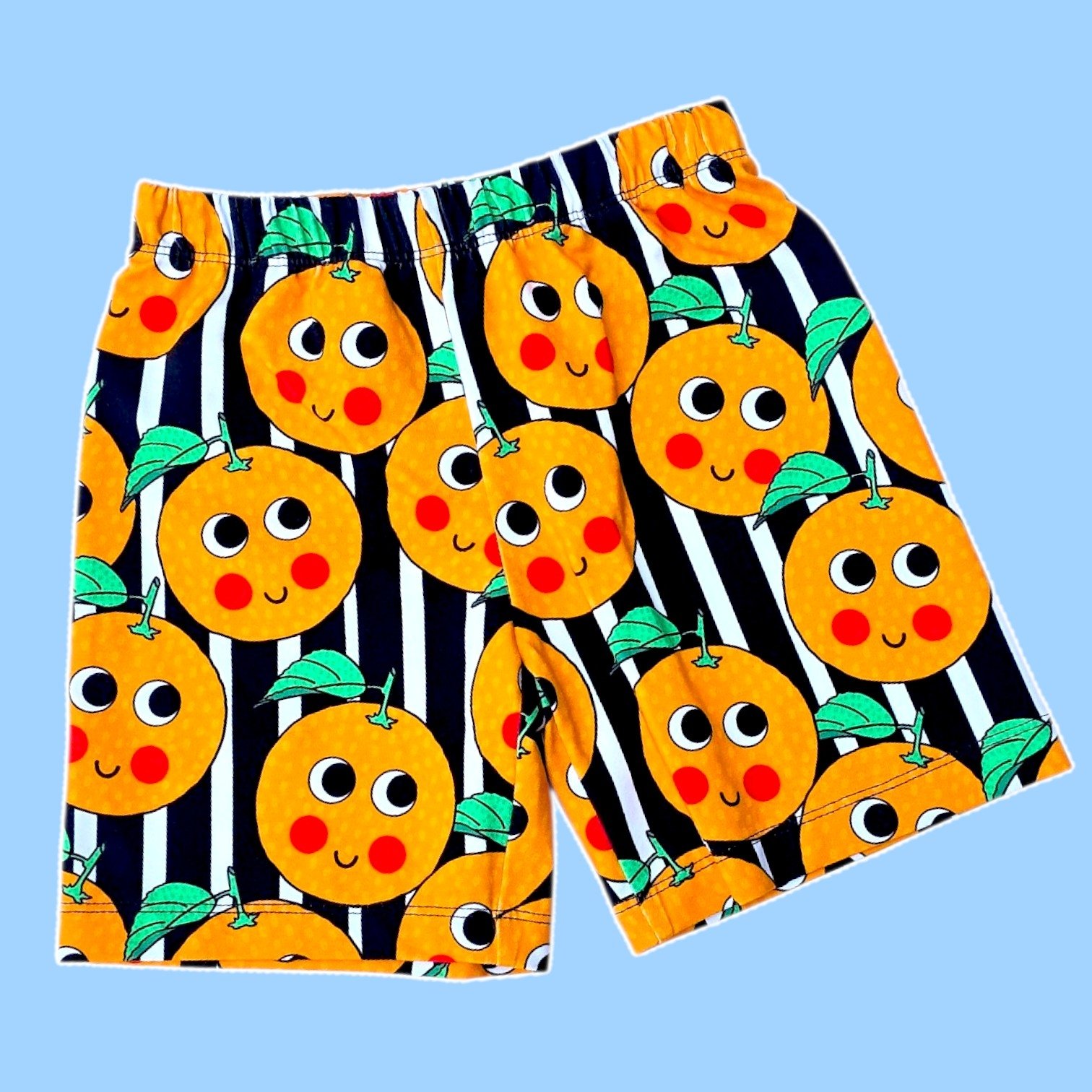 Striped unisex orange summer shorts