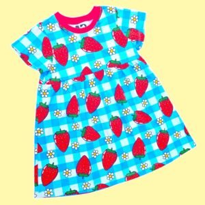 Strawberry Gingham Kids Dress